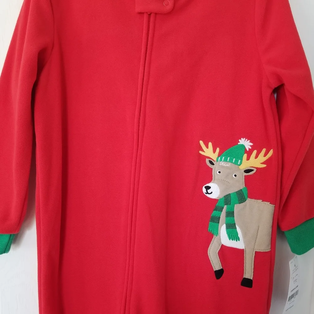 Carter's Fleece Sleeper Holiday Reindeer 4T